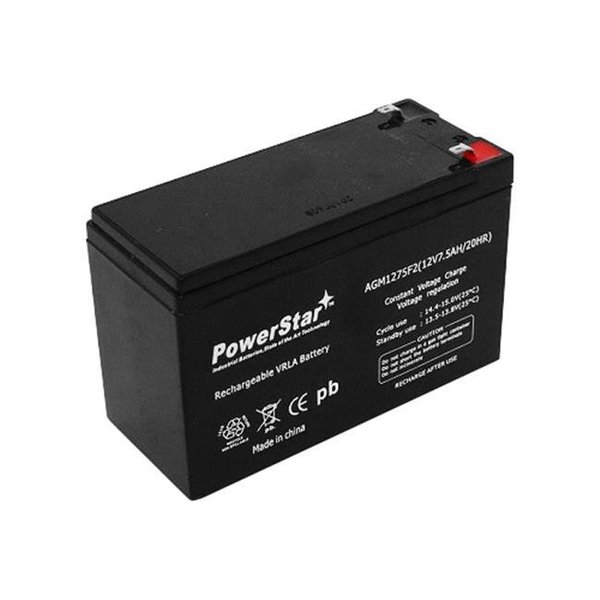Powerstar PowerStar AGM1275F2-0011 12V 7.5Ah Battery APC ES500 ES550 RBC110 RBC2 Replaces 12V 8Ah ZPC 12V 9Ah AGM1275F2-0011